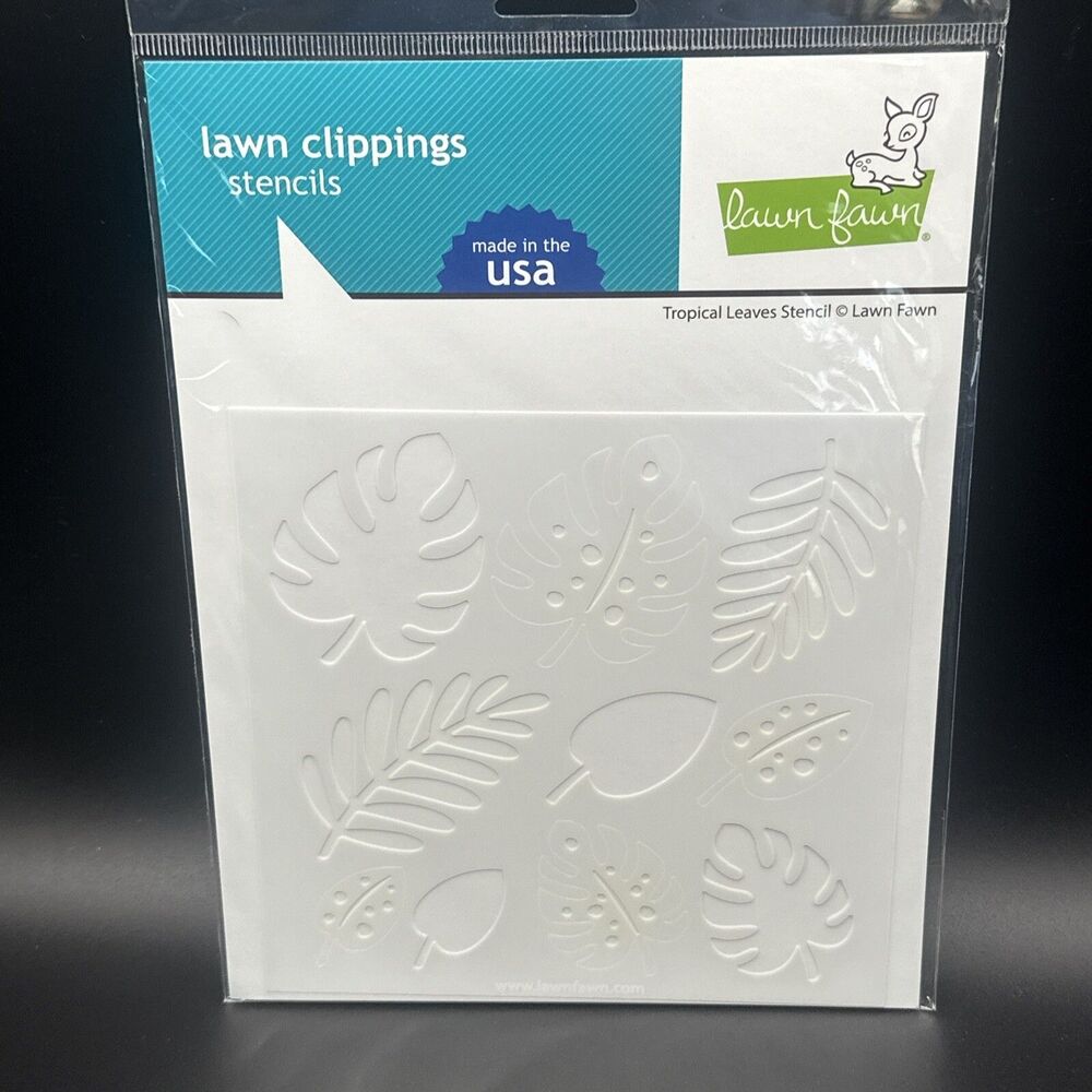 heart garden stencil LF2625 Lawn Fawn Stencil Tropical leaves 6x6 card making